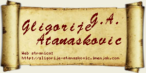 Gligorije Atanasković vizit kartica